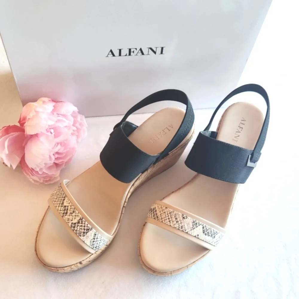 🏷️Alfani Women's Maybell Platform Wedge Sandals Size 9.5M NIB - Picture 4 of 10